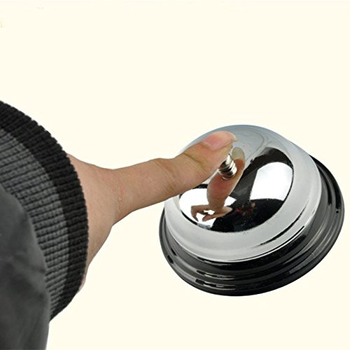 4 Count Call Bells, 3.3 Inch Diameter, Chrome Finish, All-Metal Construction, Desk Bell Service Bell for Hotels, Schools, Restaurants, Reception Areas, Hospitals, Warehouses - Thumbnail 4