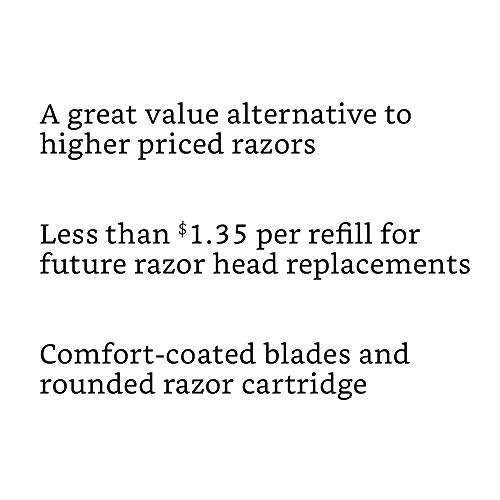 image for Solimo 5-Blade Razor for Women, Handle, 2 Cartridges & Shower Hanger (