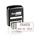 ExcelMark Faxed - Self-Inking Rubber Date Stamp - Compact Size - Red Ink