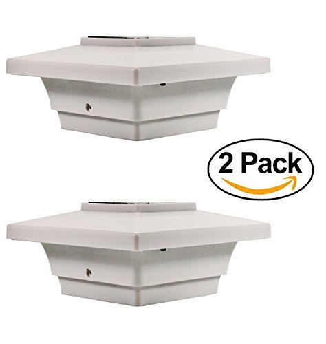 Solar Post Cap Deck Light 4x4 White Low Profile 4 SMD LEDs (2 Pack) PL251
