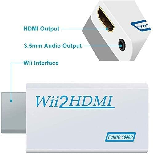 BD&M Wii to HDMI Adapter, WII to Hdmi Converter, Connect Wii Console to HDMI Display Monitor with 3.5mm Audio Supports All Wii Display Modes