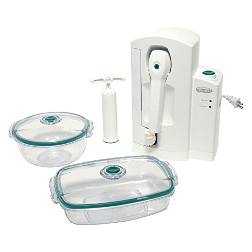 Click Here to See More Images Vacuware FreshStation - 6-Piece Kit - High Power Vacuum Sealer & Marinator, 2 Durable Food Storage Containers with 2 Lids, and 1 FreshPump Hand Vacuum - Quality Made in USA