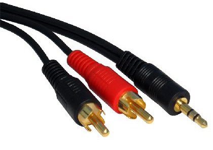 3.5mm Jack to 2 x RCA Phono Audio Cable Gold 3m Lead [HiConn]