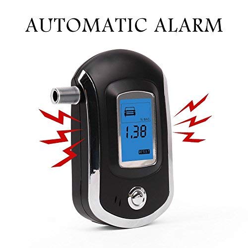 Breathalyzer, Portable Breath Alcohol Tester, Professional Digital Battery Power Alcohol Detector with LCD Display, 6 Mouthpieces and Sound Alarm - Thumbnail 2