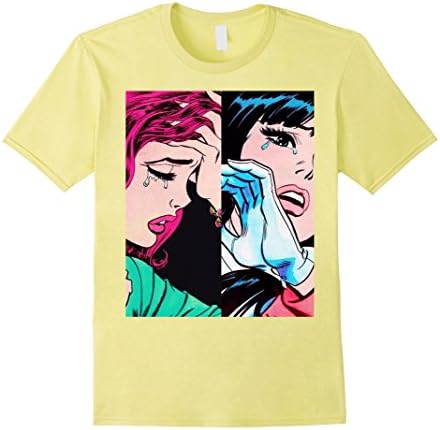 Mens Pop art double crying vixen   Small Lemon