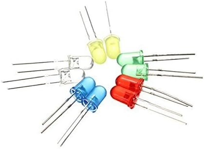 Heart Service 5mm Round LED Light 2-Pin LED Emitting Diodes Light-Emitting Diodes Electronic Components 100 Pieces