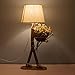 VOGLEE Novelty Cool DIY Desk Lamp for Kids Bedroom Adjustable Beside Table Lamp Swing Arm Wood Nightstand Light Living Room Dorm (Wooden)
