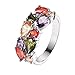 Gemstone Ring Morganite Garnet Amethyst Peridot 925 Silver Band for women, girl (7)