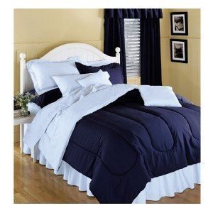 Amazon.com: Reversible Solid Color Comforter, Navy Blue