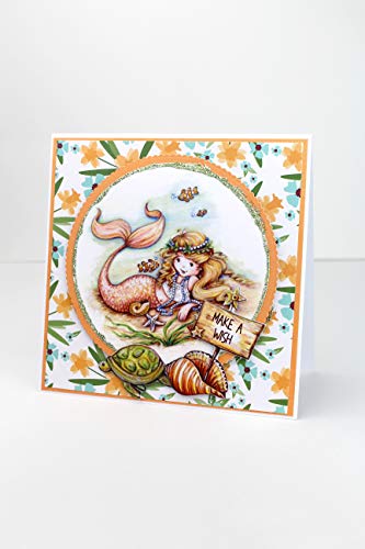 Mermaids Paper Craft Pads, Card Making Kit, Makes 80 Card Toppers, Works with Dies