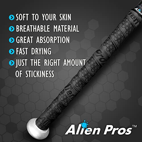 ALIEN PROS Bat Grip Tape for Baseball (2 Grips) 1.1 mm Precut and Pro