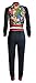 Lovaru Women's Hawaii Coconut Printing 2 Piece Jacket Suit (Large, Black 2)