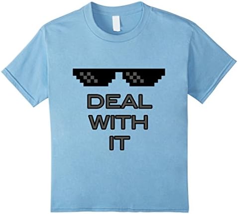 Kids Deal With It Shades/Sunglasses Shirt 12 Baby Blue