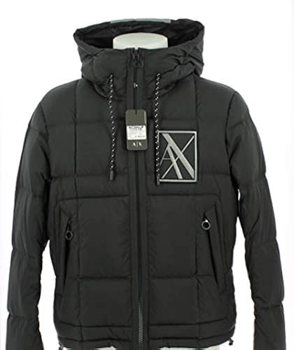 A|X Armani Exchange Men's Ribbed Puffer Jacket with Hood and A|X Armani Exchange Men's Ribbed Puffer Jacket with Hood and