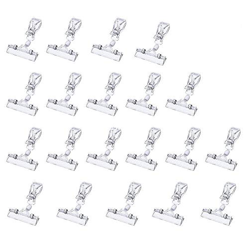20PACK Clear Plastic Rotatable POP Clip-on Style Merchandise Sign Display Clip Tag Holders