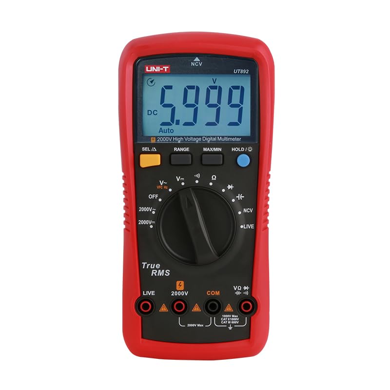 UNI-T UT892 2000V AC/DC High Voltage Digital Multimeter Features VFC Mode Built-in NCV 6000 Counts True RMS
