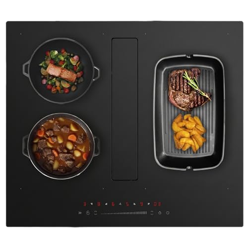 Cecotec Bolero Squad IH 4200 FullFlex ShieldGlass 2-Zone Induction Hob with Built-In Hood 60 cm 7200W, 9 Levels, Booster, Kidlock, Suction 531.1m³/h with 3 Speeds