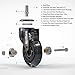 Office Chair Caster Wheels (Set of 5)，SLYPNOS Heavy Duty Replacement PU Chair Wheels, Protect All Floors with Standard Stem Diameter