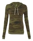 Alternative Ladies' Classic Hooded T-Shirt 1928-X-Large-Camo