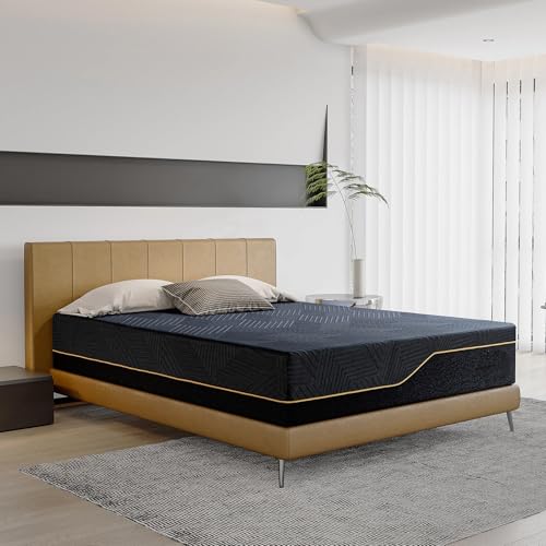 LOKOOY Colchón de Memory Foam 28cm, Colchones Matrimoniales con Gel de Enfriamiento, Colchon Firmeza Media en Caja, Alivio de Presión, Sin Fibra de Vidrio (King)