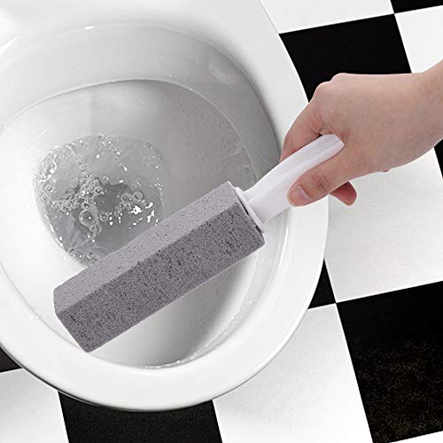 Ostrichy Pumice Stone Toilet Bowl Cleaner, 2 Pieces Toilet Pumice Stone with Handle, High Density Pumie Toilet Bowl Ring Remover, Sturdy Toilet Cleaning Stone, Fine Grit Pumice Stone