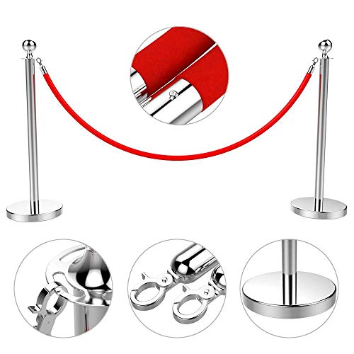 3 Yaheetech+Stainless+Plated+Stanchions+Velvet