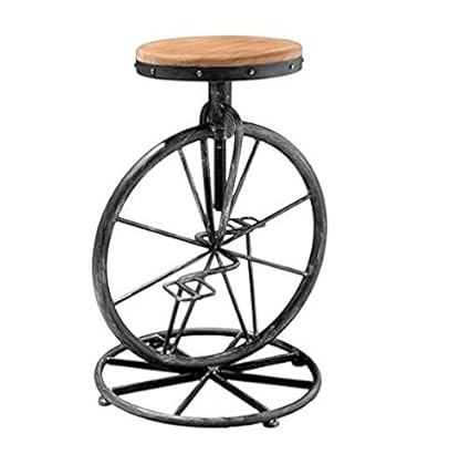 Rajtai Shree Rosewood Cycle Adjustable Bar Stool (Black)