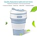 Multifunctional Silicone Folding Camping Cup Sport bottle with Lids - Expandable Scald-proof Drinking Cup Silicone Collapsible Travel - Expandable Drinking Cups- BPA Free, Portable, Silicone with Lid