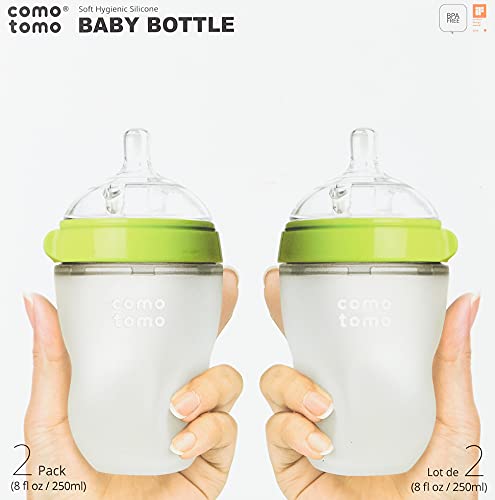 Comotomo Baby Bottle, Green, 8 oz (2 Count) - Image 5