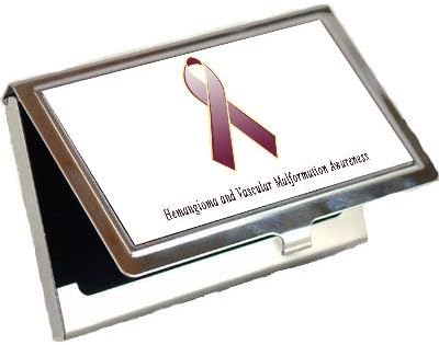 Hemangioma and Vascular Malformation Awareness Ribbon Business Card Holder