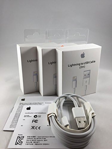 MD819ZM/A 3 Pack Genuine Original Lightning USB Cable Charger for OEM Apple iPhone X/8/7/6/6S Plus/5C
