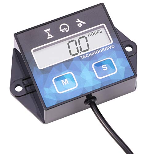 AIMILAR Digital Engine Tach Hour Meter Tachometer Gauge for Small