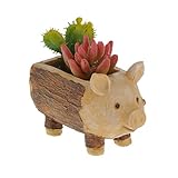 Tinksky Ladybug Piggy Stump Flower Sedum Succulent Pot Planter Bonsai Box Plant Bed Home Garden Pot Decor christmas gift