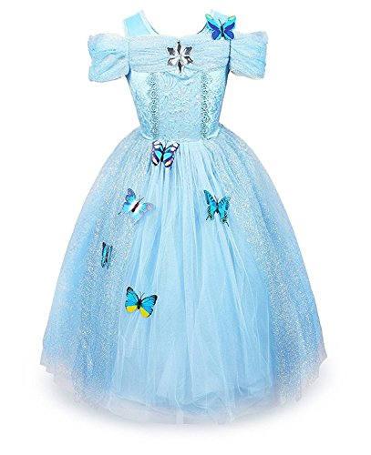 Abroda Girls Party Outfit Butterfly Fancy Dress Snow Queen Princess Halloween Costumes Cosplay Dress