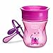Chicco NaturalFit 360 Degree Rim Trainer Sippy Cup with Handles, Pink, 7 Ounce