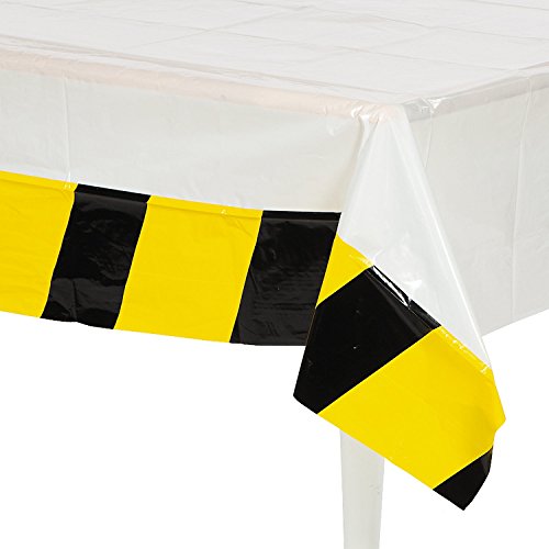 Fun Express Construction Zone Birthday Party Table Cover - 54 x 108 Inches