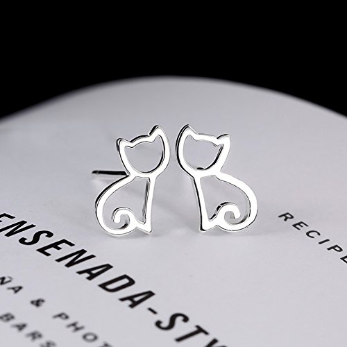 Julies-Jewelry-S925-Sterling-Silver-Cat-Earrings-Hollow-Out-Cat-Stud-Earrings