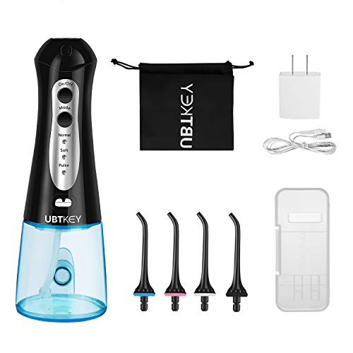 UBTKEY Water Flossers Professional Cordless Dental Oral Irrigator Electric Teeth Cleaner Portable Nozzle Flossers 220V 4 Jet Tips for Teeth Home Travel IPX7 200ML Reservoir FDA - Thumbnail 6