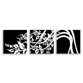 3 Panel Canvas Wall Art Black and White Painting Home Wall Decorations for Bedroom Living Room Paintings Canvas Prints Framed - 12"x12"x3 Panels