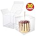 30 Pcs Candy Apple Box with Hole Top, Clear Gift Boxes, 4”x4”x4” DIY Plastic Boxes for Caramel Apples, Ornament Box for Wedding, Birthday, Party
