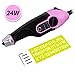 Utool Engraver, 24W Engraving Tool with Soft Rubber Grip for Wood Metal Glass Engraving & Etching with 4 Replaceable Tungsten Carbide Steel Bits & Letter/Number Template Pink
