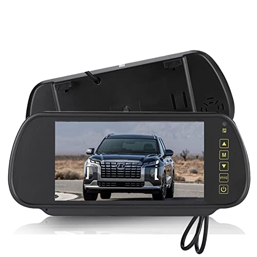 Car Rearview Mirror, Compatible with Car Backup Camera, Durable 7inch Car Display Rearview Mirror LCD Auto Dimming Monitor Rear View Camera Accessories Hanging with Bracket for Women Men.