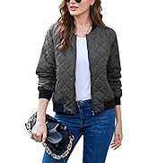 Zeagoo Women's Bomber Jacket Casual Coat Zip Up Outerwear Windbreaker with Pockets S-XXL
