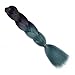 Ombre Braiding Hair 3 packs Jumbo Braiding Hair Extensions For Braiding Twist 24 Inch 100g/Pack (Black/Dark green)