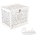 Wedding Card Box, Money Box With Lock Slot, DIY Wooden Money Box, Used for Wedding Reception, Anniversary, Baby Shower, Birthday Party, Graduation Party Decoration(White)