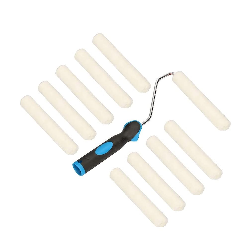 KOTARBAU® Set of 10 Velour Paint Rollers 20 x 150 mm with Rubber Handle Paint Roller Brush Roller Brush Roller Brush for Painting and Renovation