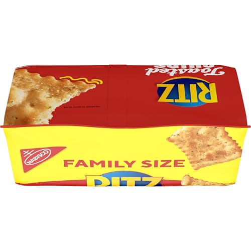 RITZ TOASTED CHIPS SOUR CREAM AND ONION CRACKERS, PARTY SNACKS, FAMILY SIZE, 11.4 OZ