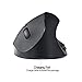 Autley Wireless Vertical Mouse 2.4G Optical Wireless Ergonomic Mouse with Adjustable DPI 1000 / 1200 / 1600, Rechargeable Li-Battery, Black