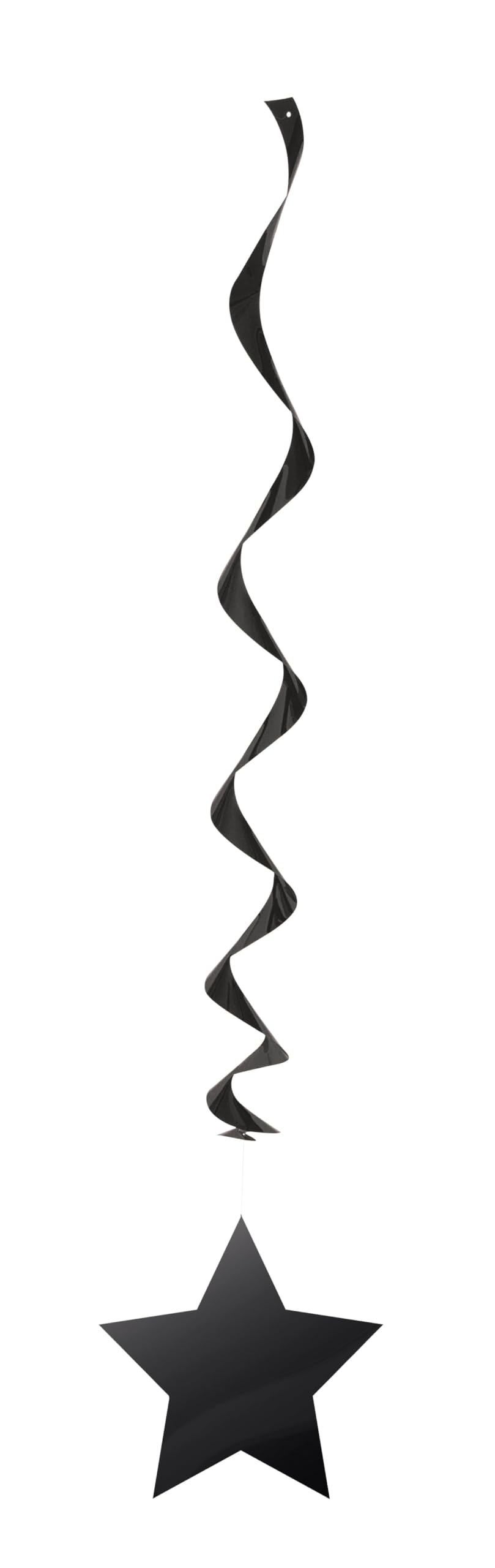 Black Solid Hanging Swirl Decorations (66cm) Pack of 3 - Elegant Hanging Décor for Parties & Events