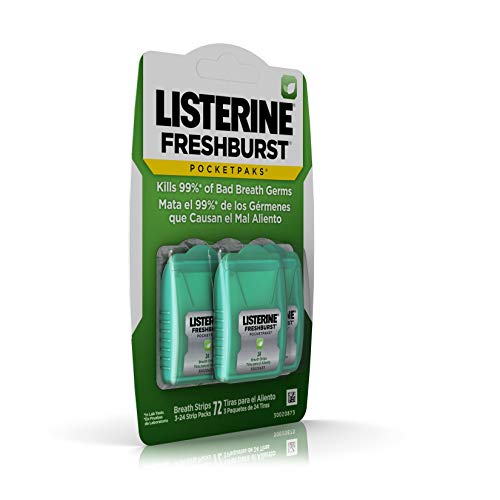 image for Listerine Freshburst Pocketpaks Breath Strips, Kills Bad Breath Germs,